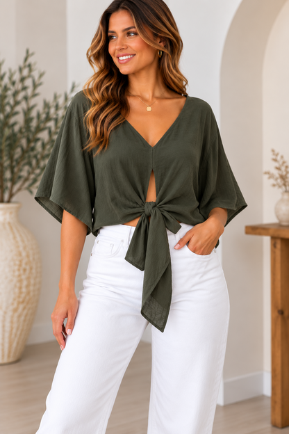 Tie-Front Top