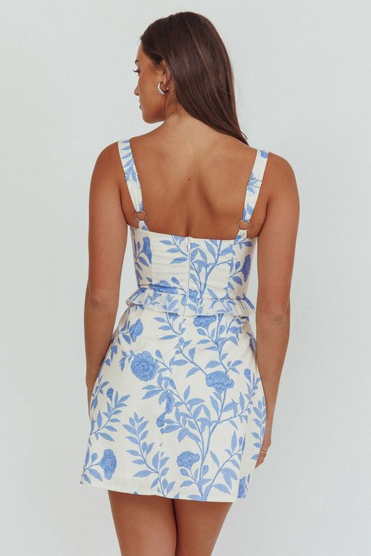 Juliette Blue Floral Mini Dress