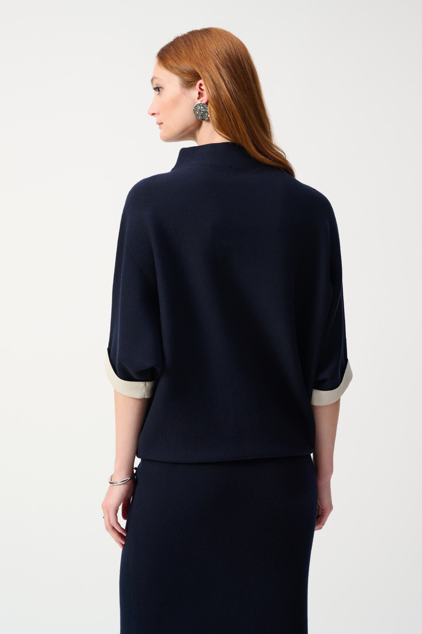 Sweater Knit Funnel Neck Top