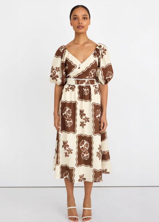 Brown Floral Dress