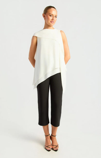 Multi Way Scarf Chiffon Top with Asymmetric Hem