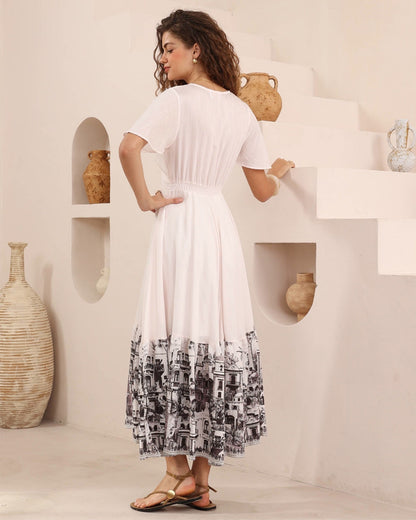 White & Black Maxi Dress