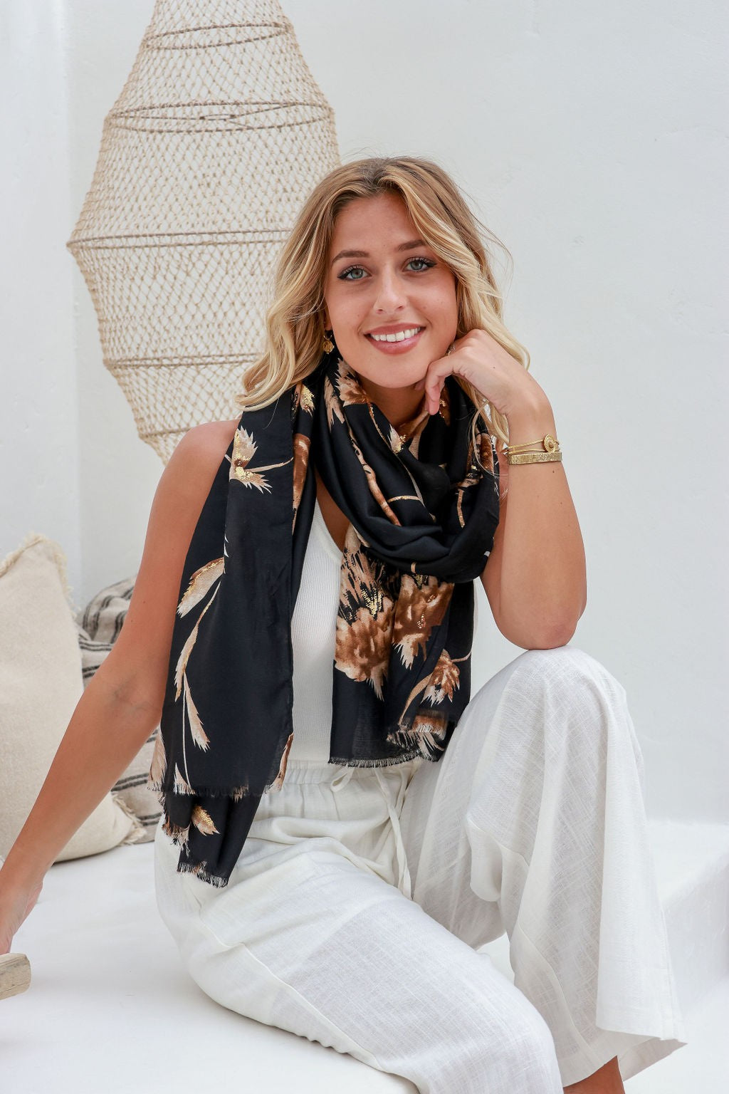 Metalic Gold Foil Scarf