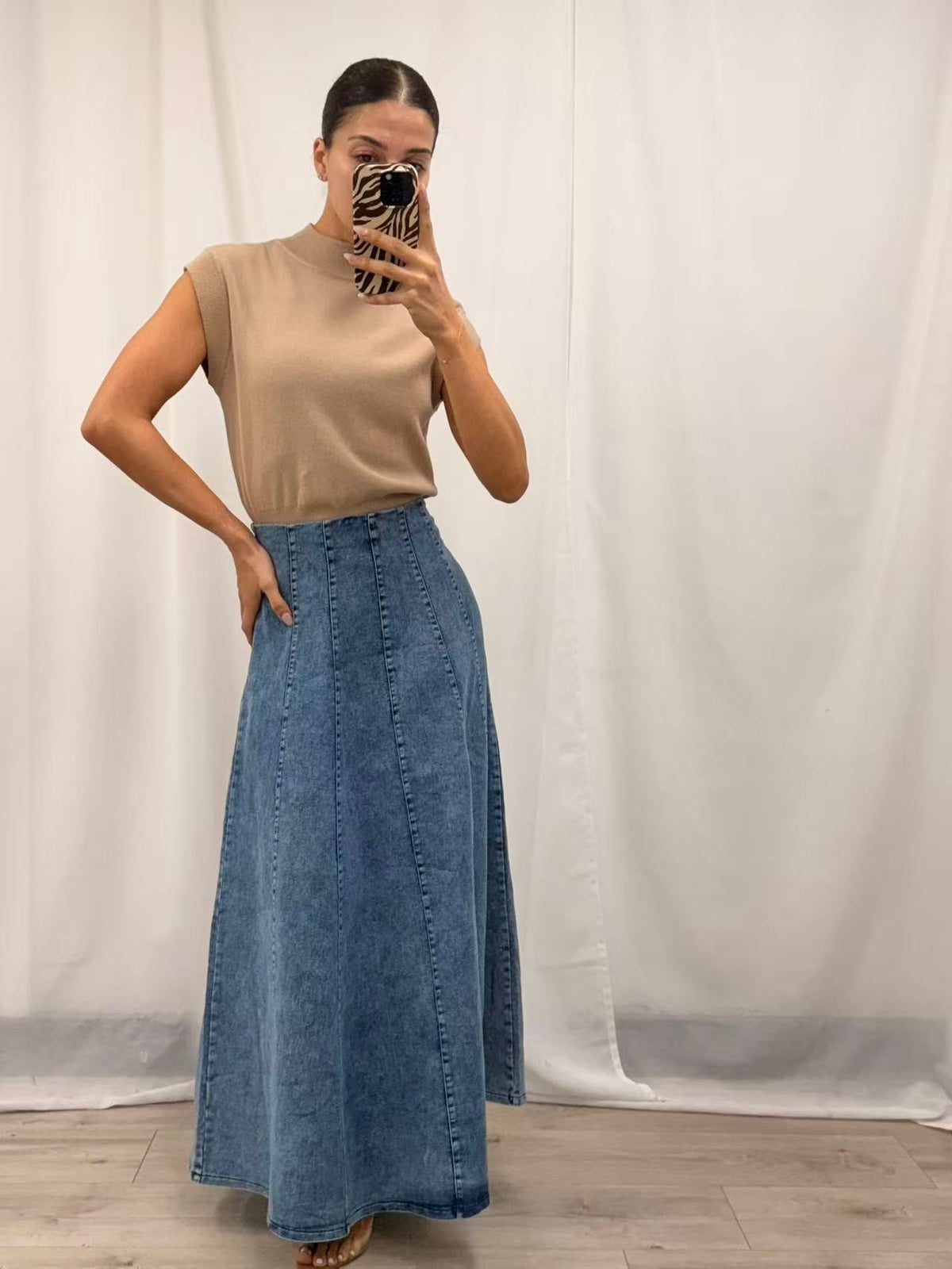 The Camille Denim Maxi Skirt