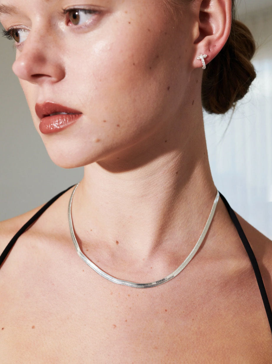 4mm Snake Chain Silver Plated Necklace